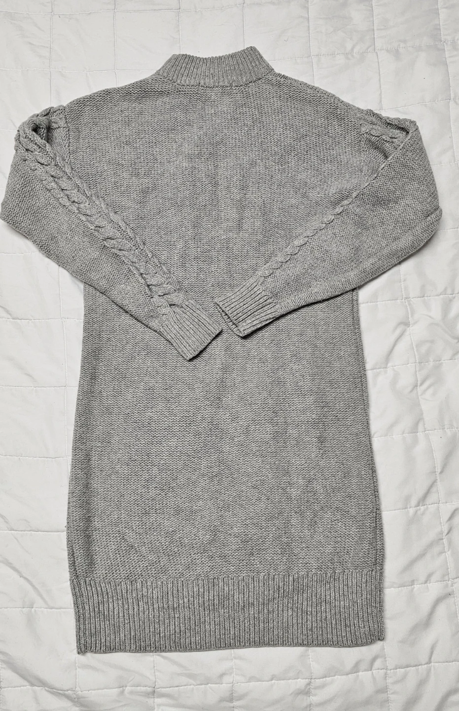 UNIQLO Grey Cable Knit Turtleneck Sweater Dress Size M - photo 5