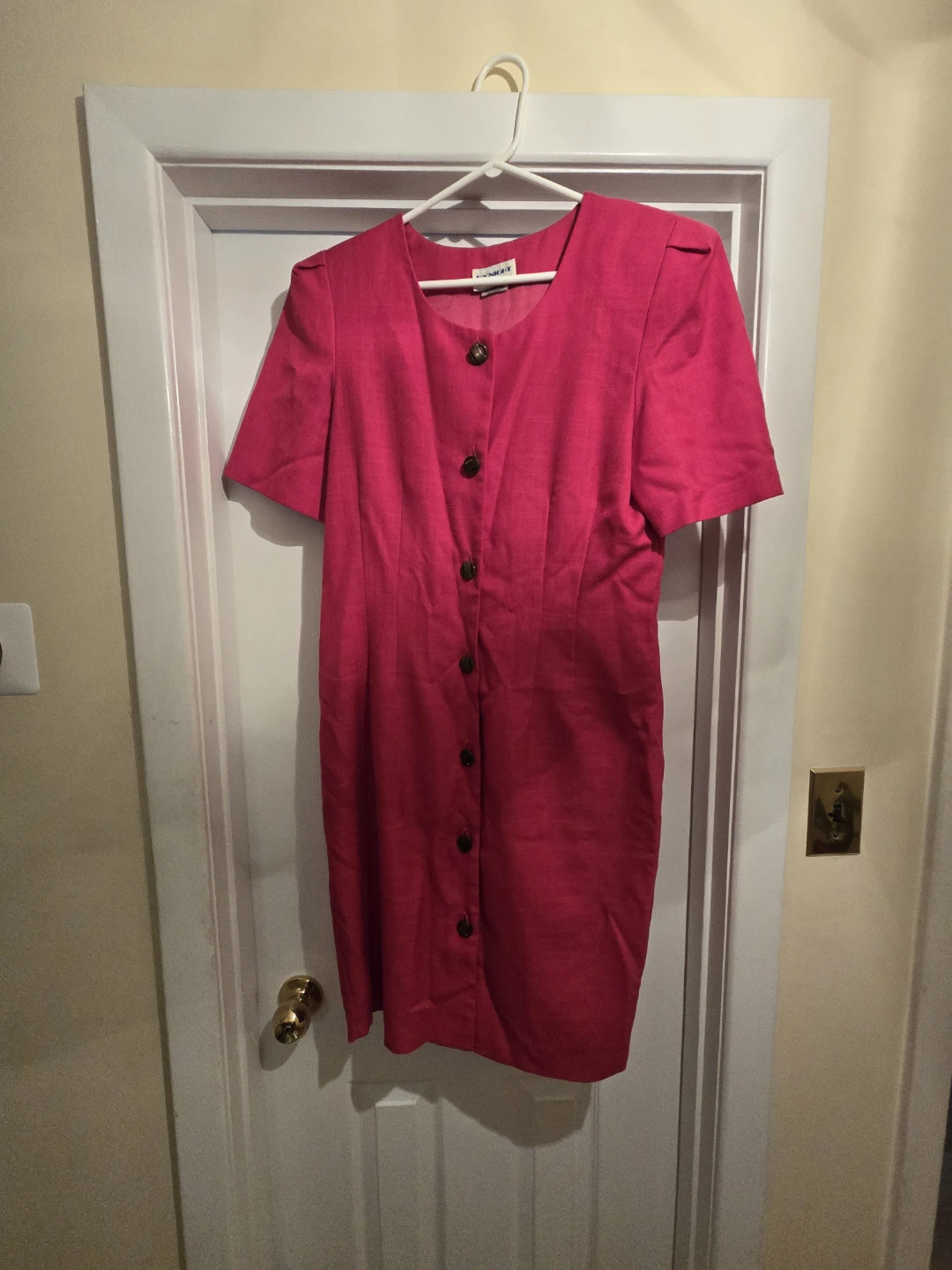 Women's Pink Button-Front Dress - Size Medium