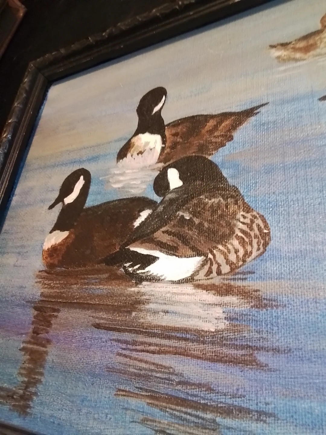 Framed Oil Painting of Geese by Jacqué (July 26, 1984) - photo 4