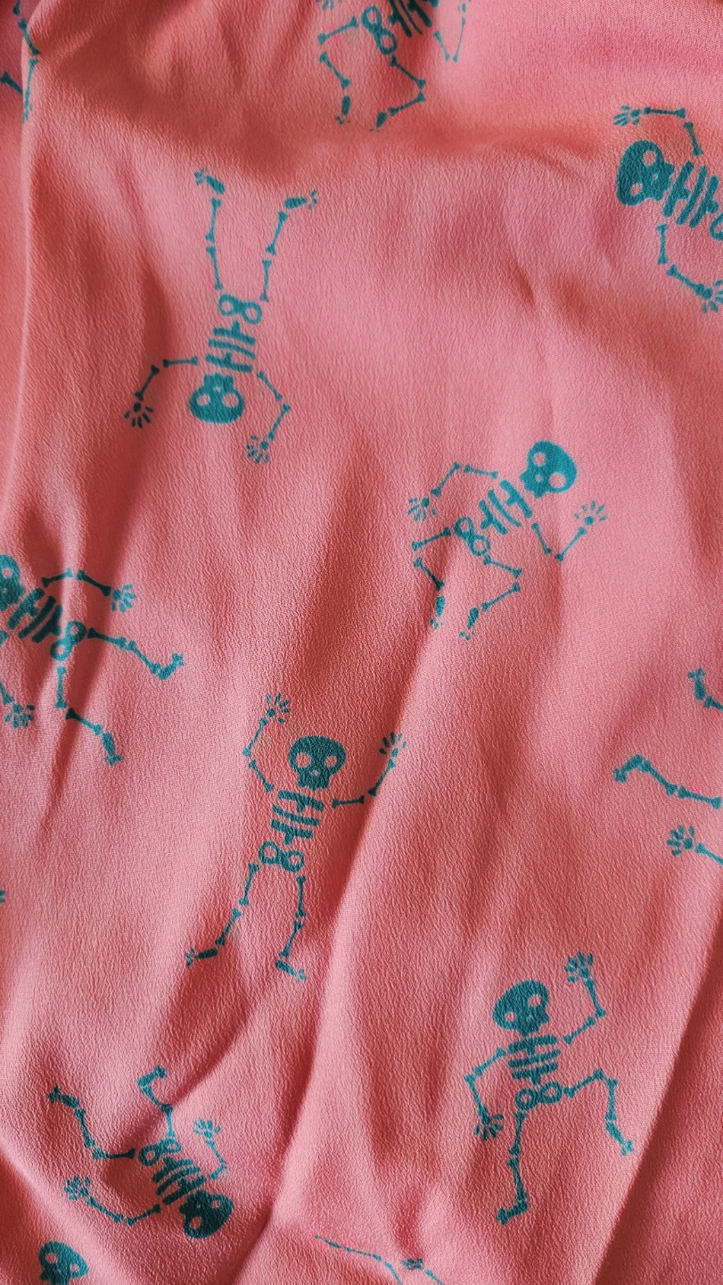 Black Bead Pink Skeleton Print Dress - photo 4