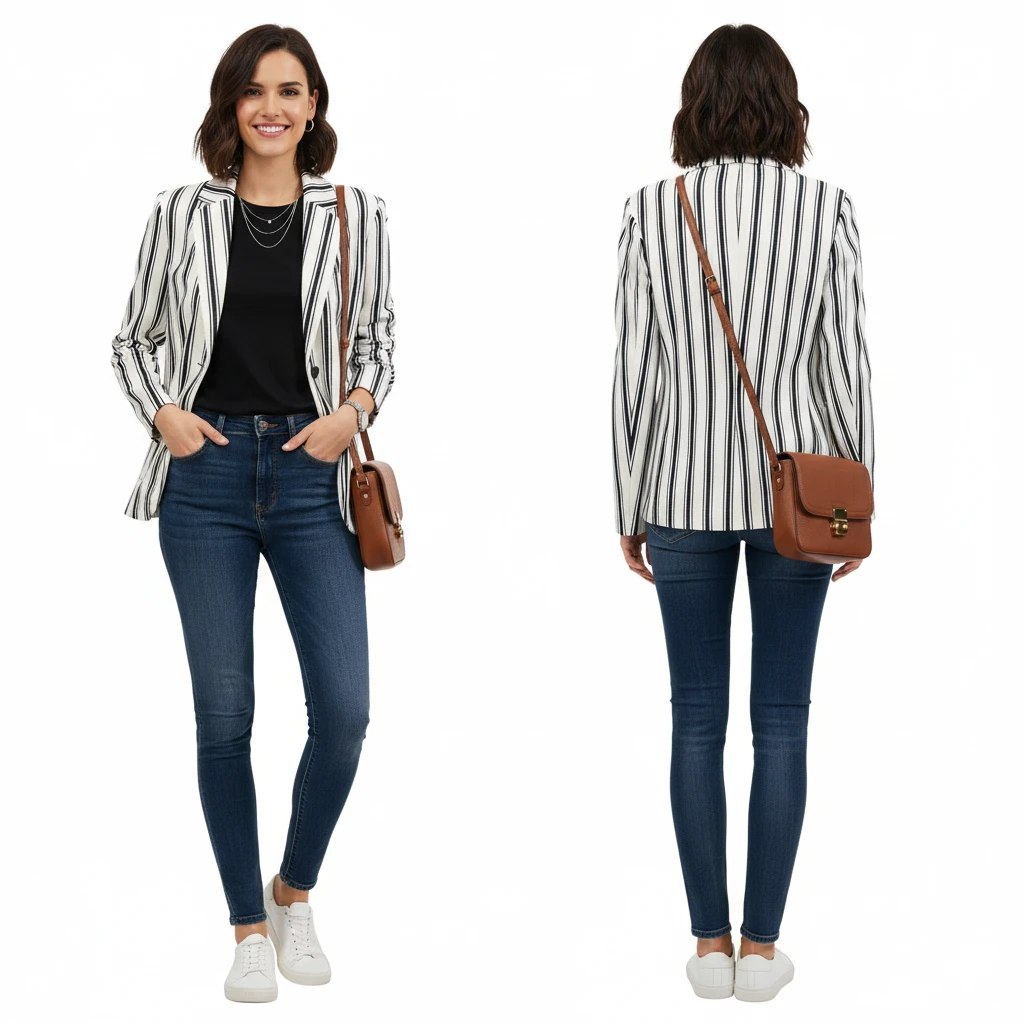 Weekend Max Mara PERAK Striped Jersey Blazer  Size M/L - photo 4