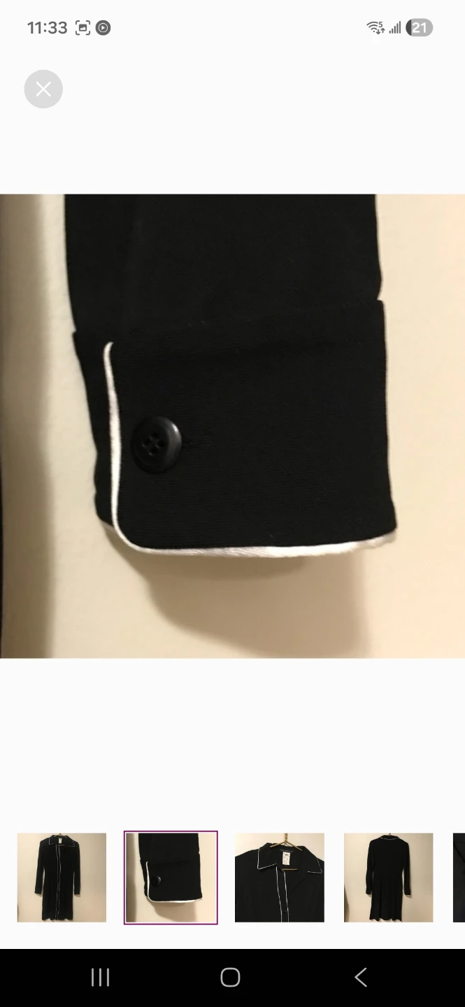 Holt Renfrew DESIGN STUDIO Black Dress with White Piping - photo 2