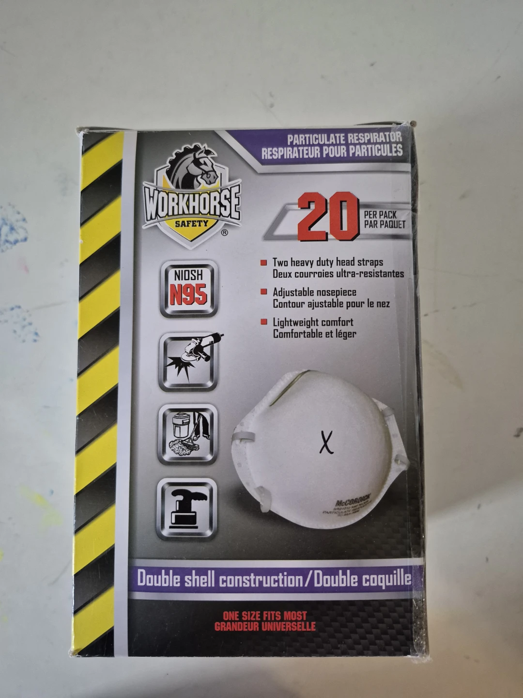 Workhorse Safety NIOSH N95 Respirators - 20 Pack