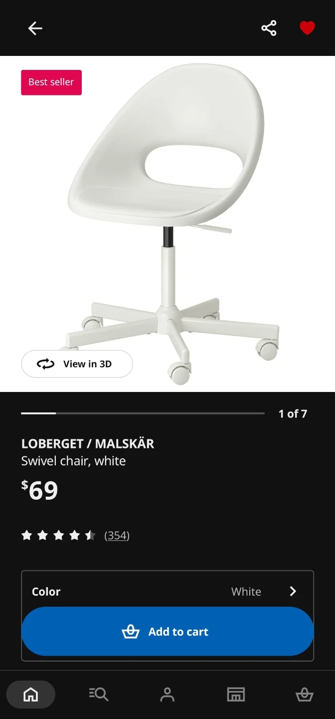 White Swivel Office Chair - photo 5
