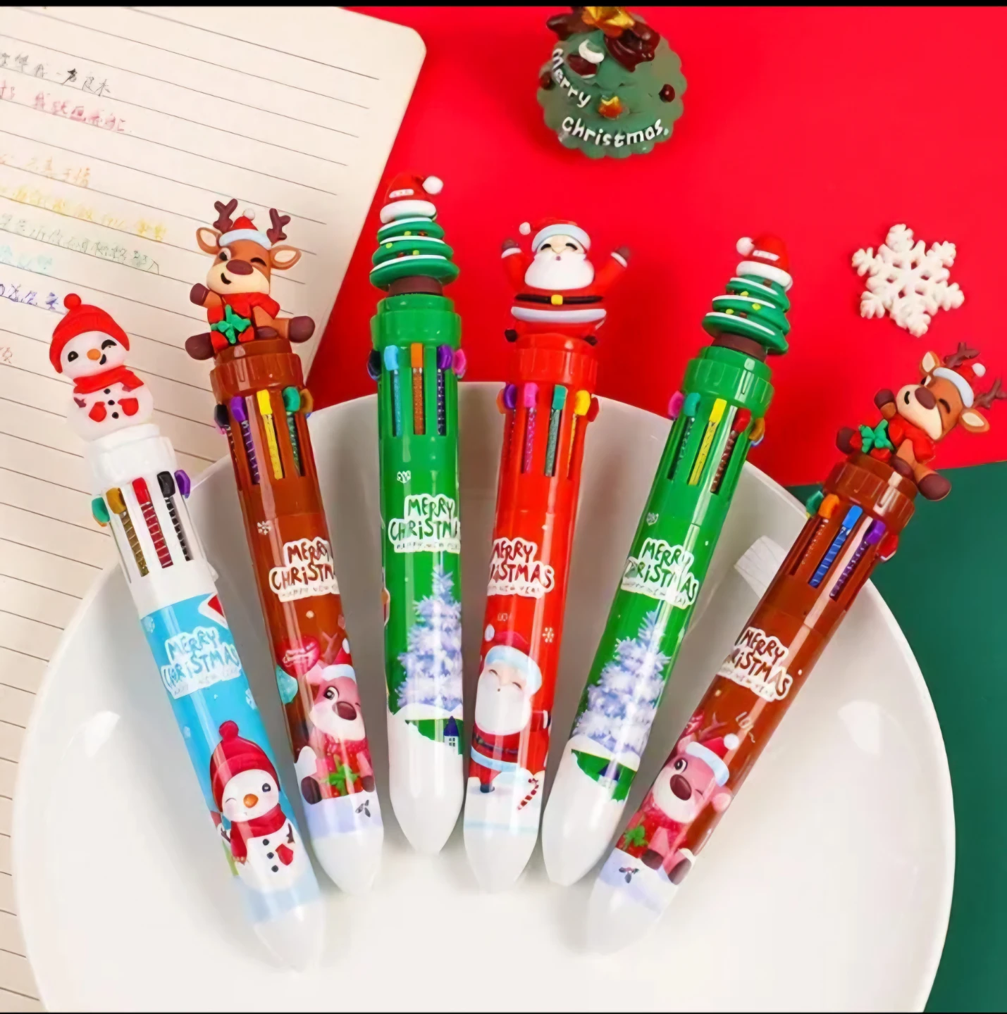 10 Color Retractable Pens - Assorted Fun Designs