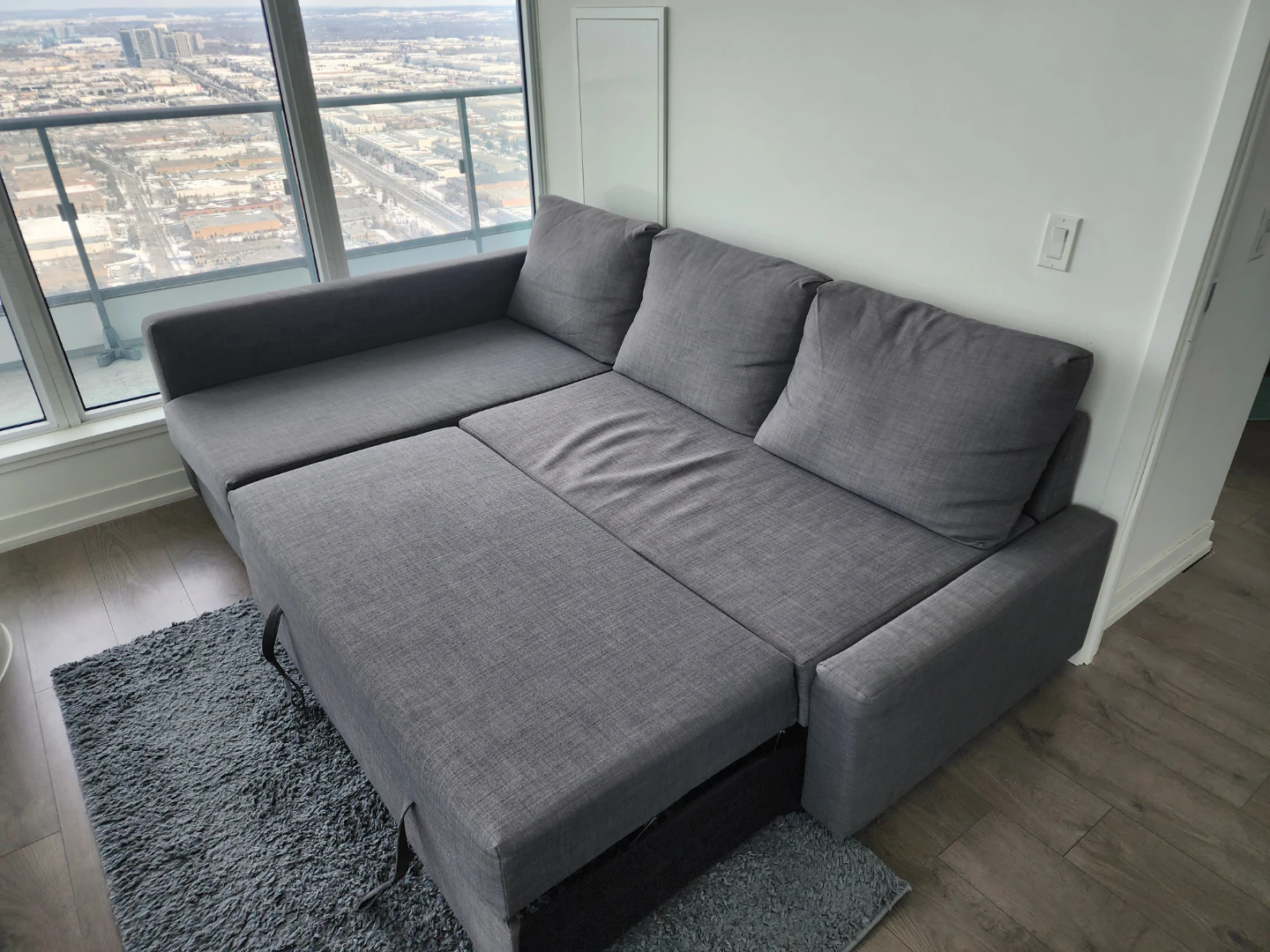 Grey Sectional Sofa Bed with Storage (IKEA: KIVIK) - photo 2