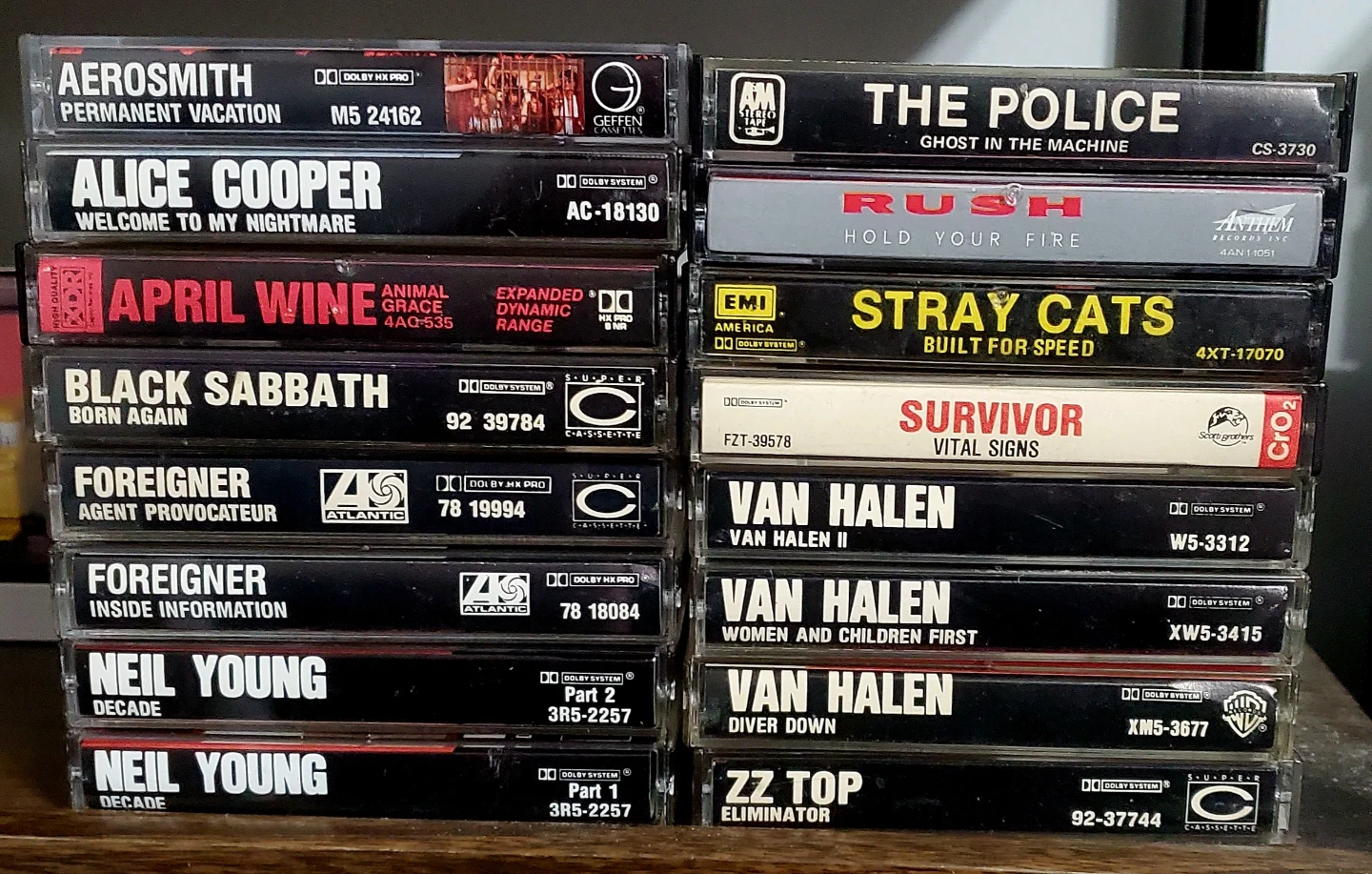 1980s rock cassettes