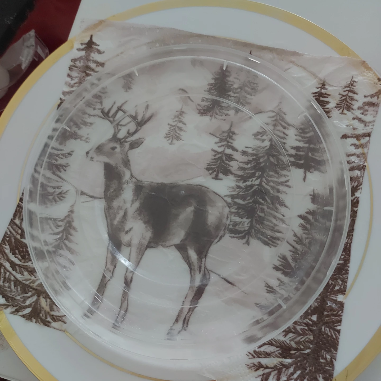 Decorative Paper Napkin with Deer Scene - photo 2