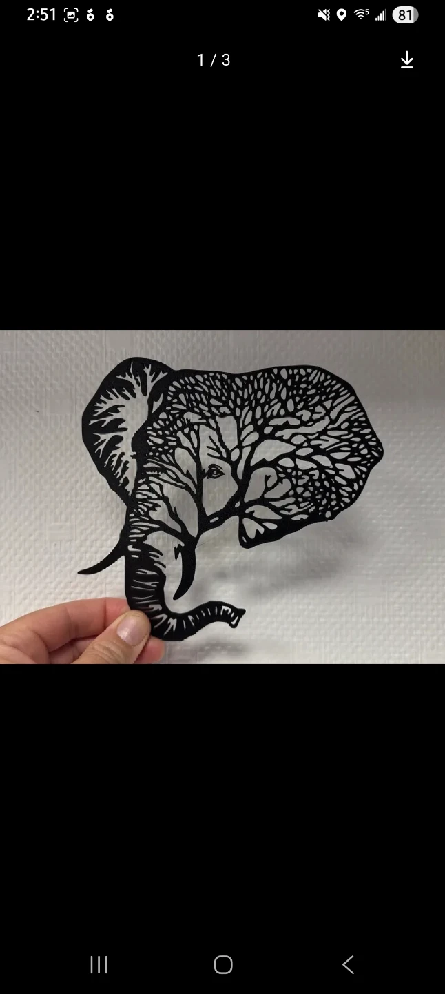 Black Elephant Tree Art