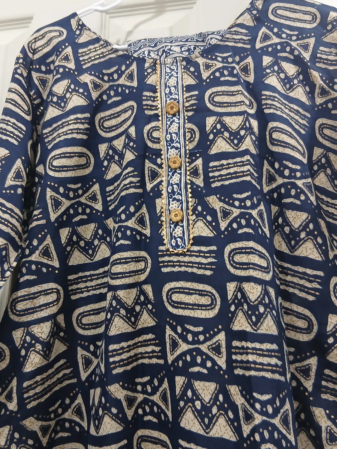 Blue and Tan Printed Kurti - photo 2