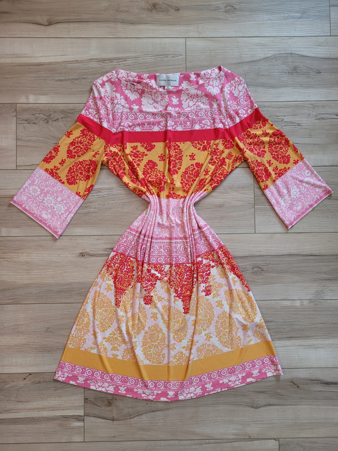 Donna Morgan Women's Printed 3/4 Sleeve Dress - Size 12