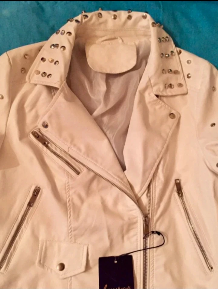 White leather jacket size M - photo 4