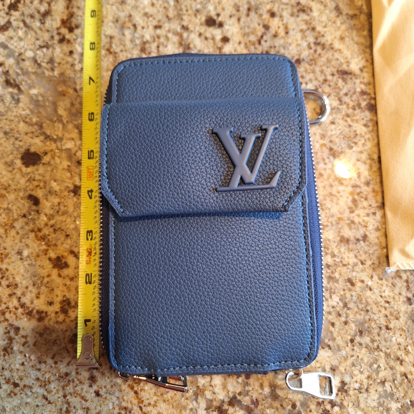 Louis Vuitton Blue Leather Phone Pouch Wallet - photo 5