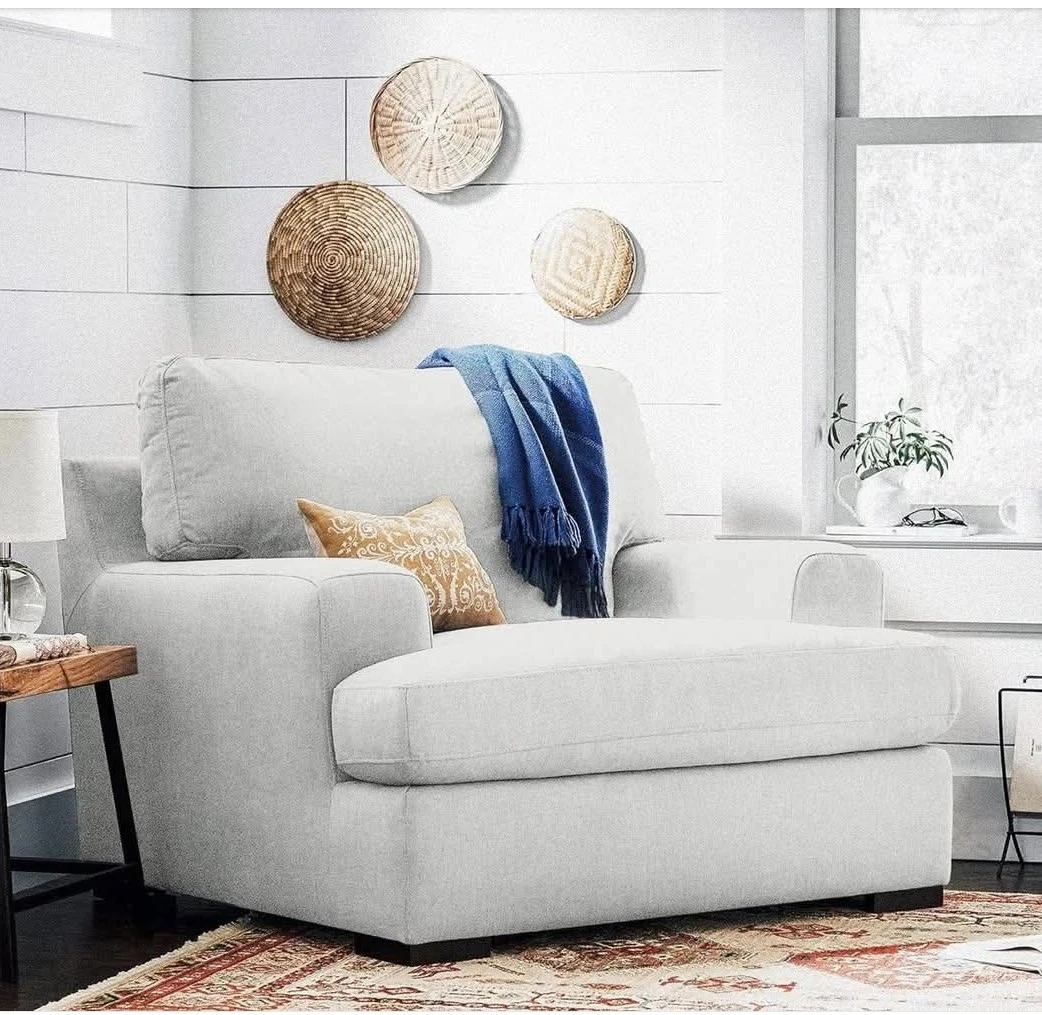 Stone & Beam Lauren Oversized Accent Armchair - 46" W, Pearl