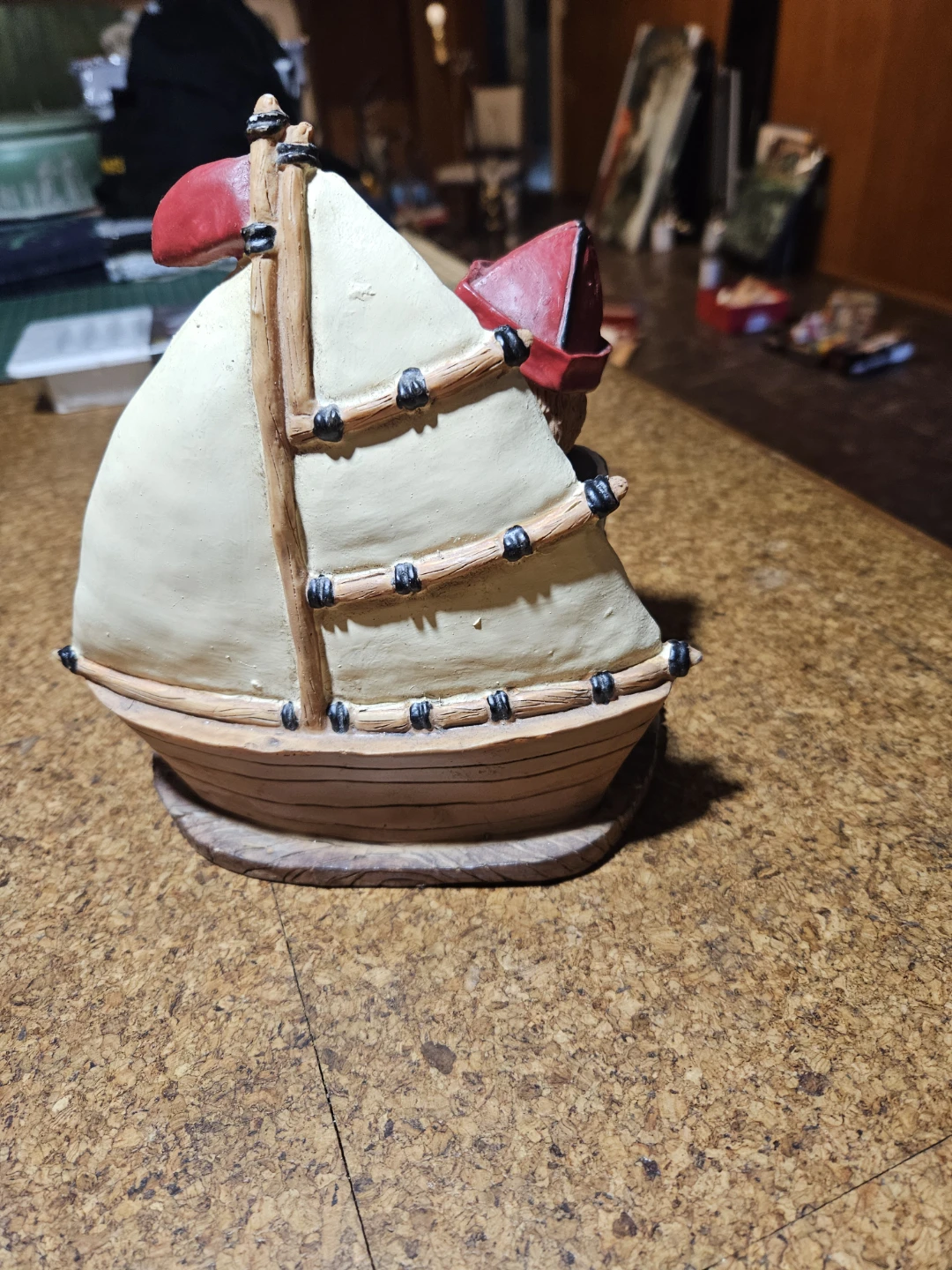 Bear Figurine on Sailboat - photo 2