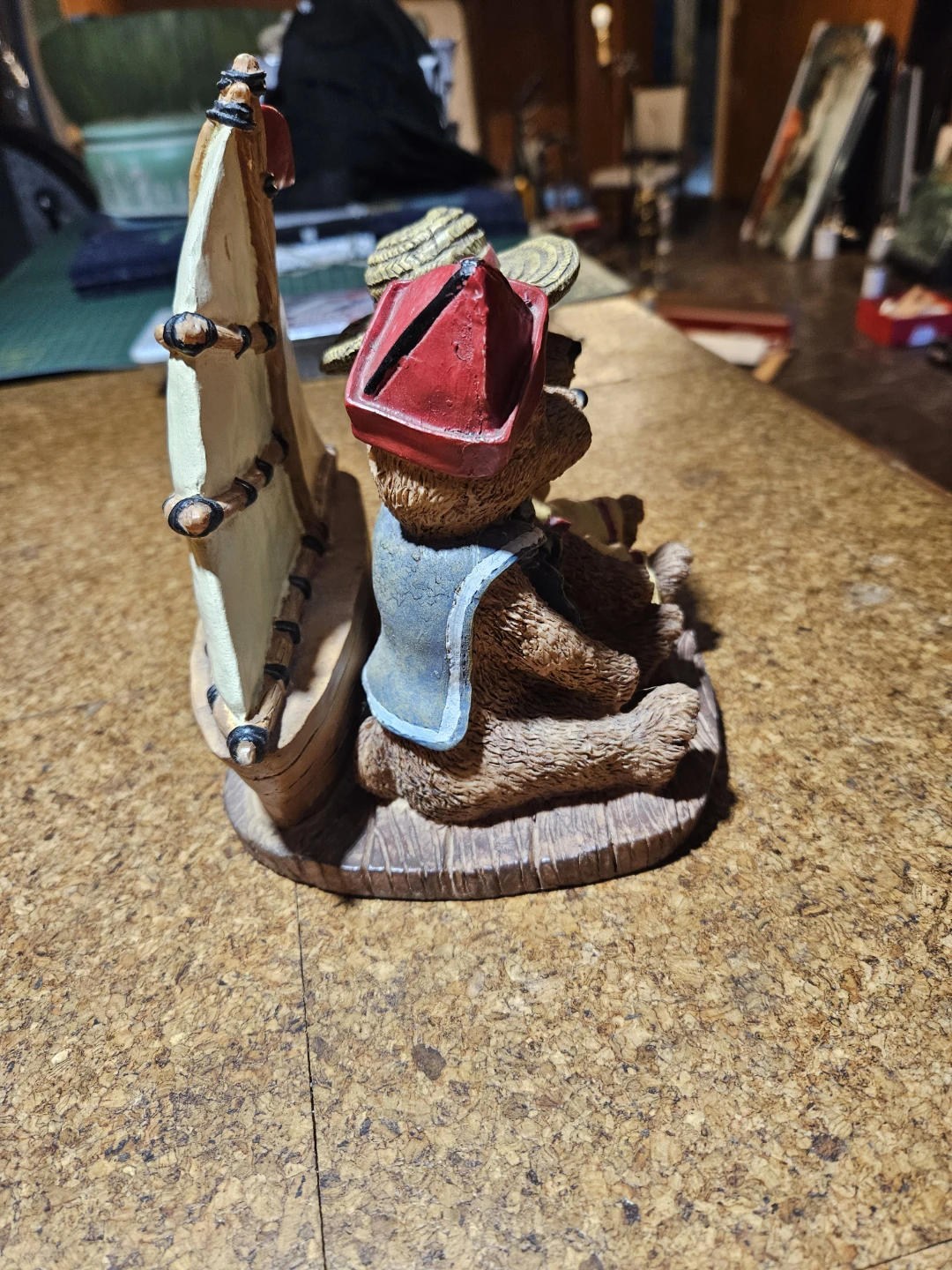 Bear Figurine on Sailboat - photo 3