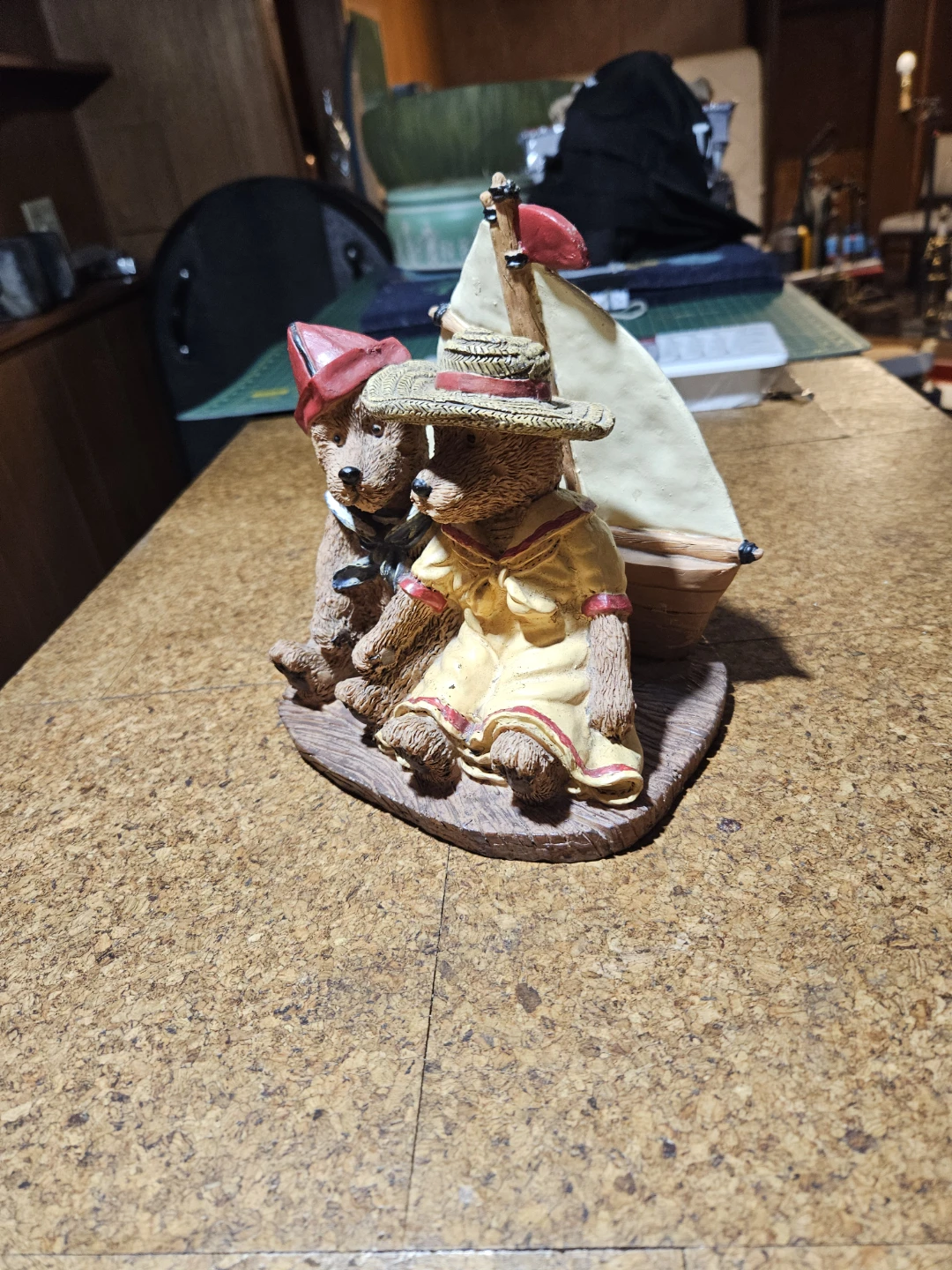Bear Figurine on Sailboat - photo 4