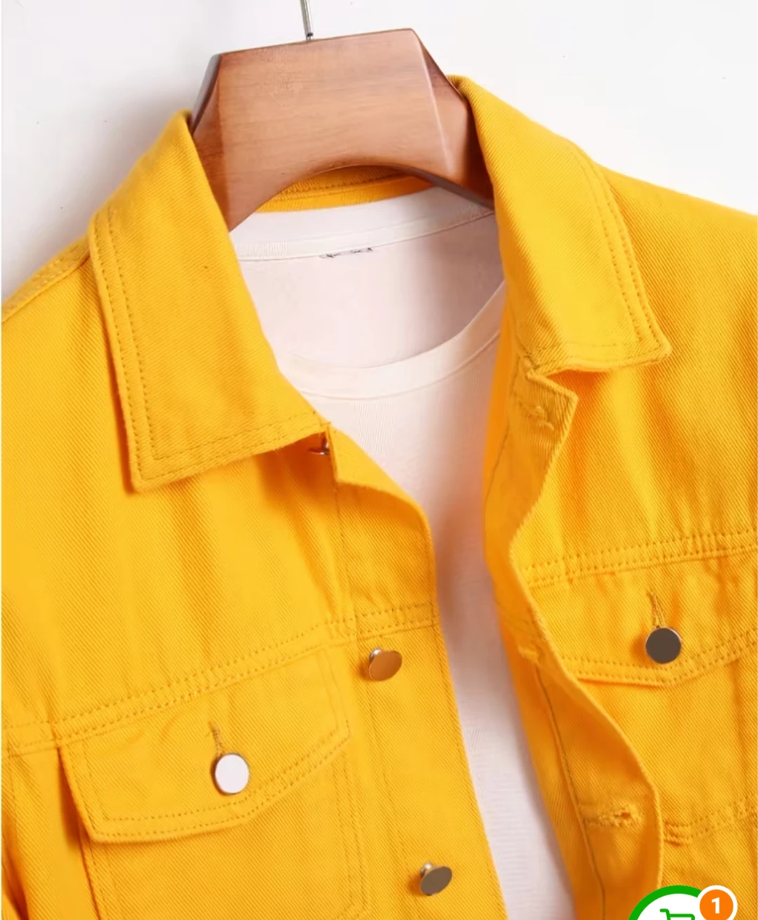 Yellow Denim Jacket with "Choose to Be Kind" Graphic - photo 3