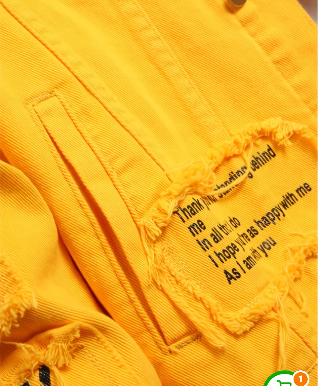 Yellow Denim Jacket with "Choose to Be Kind" Graphic - photo 4