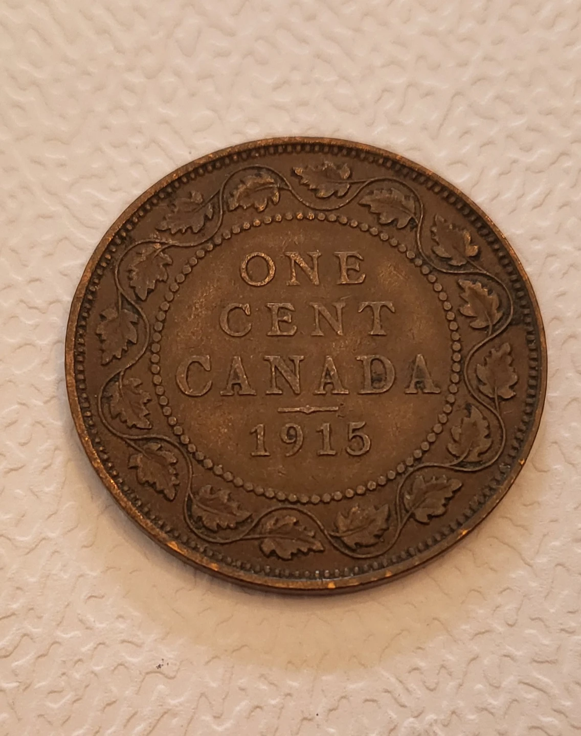 1915 Antique Canadian One Cent Coin