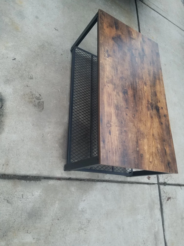 Rustic Coffee Table with Metal Shelf - photo 4