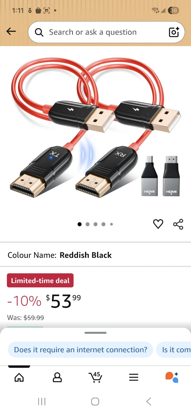 Wireless HDMI Mirror Transmitter and Receiver Cable