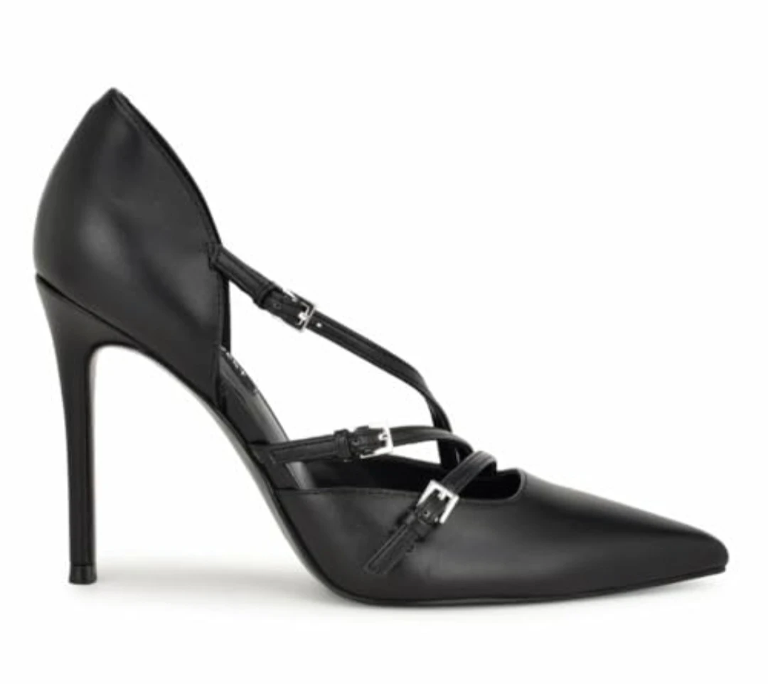Nine West Black Faux Leather Strappy Heels - photo 2