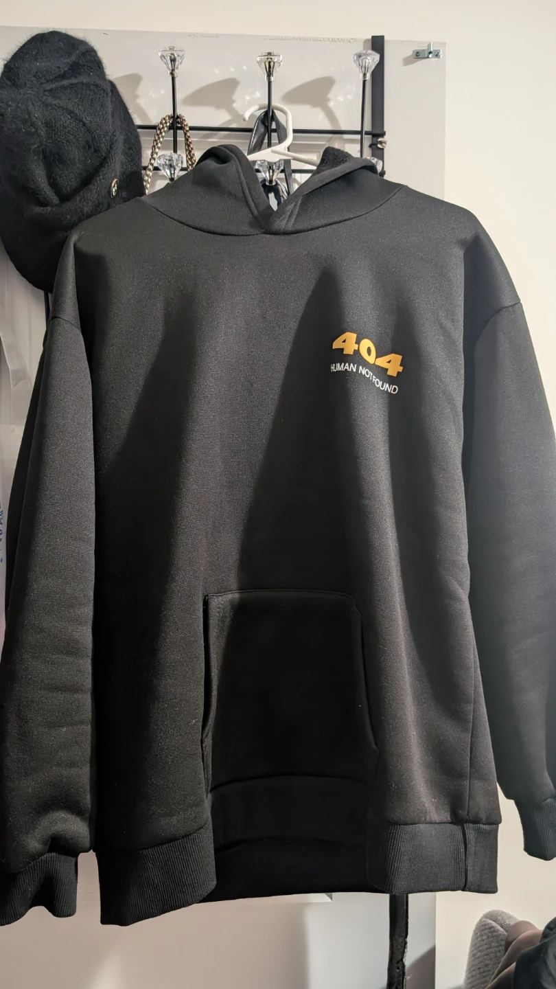 Black "404 Human Not Found" Hoodie