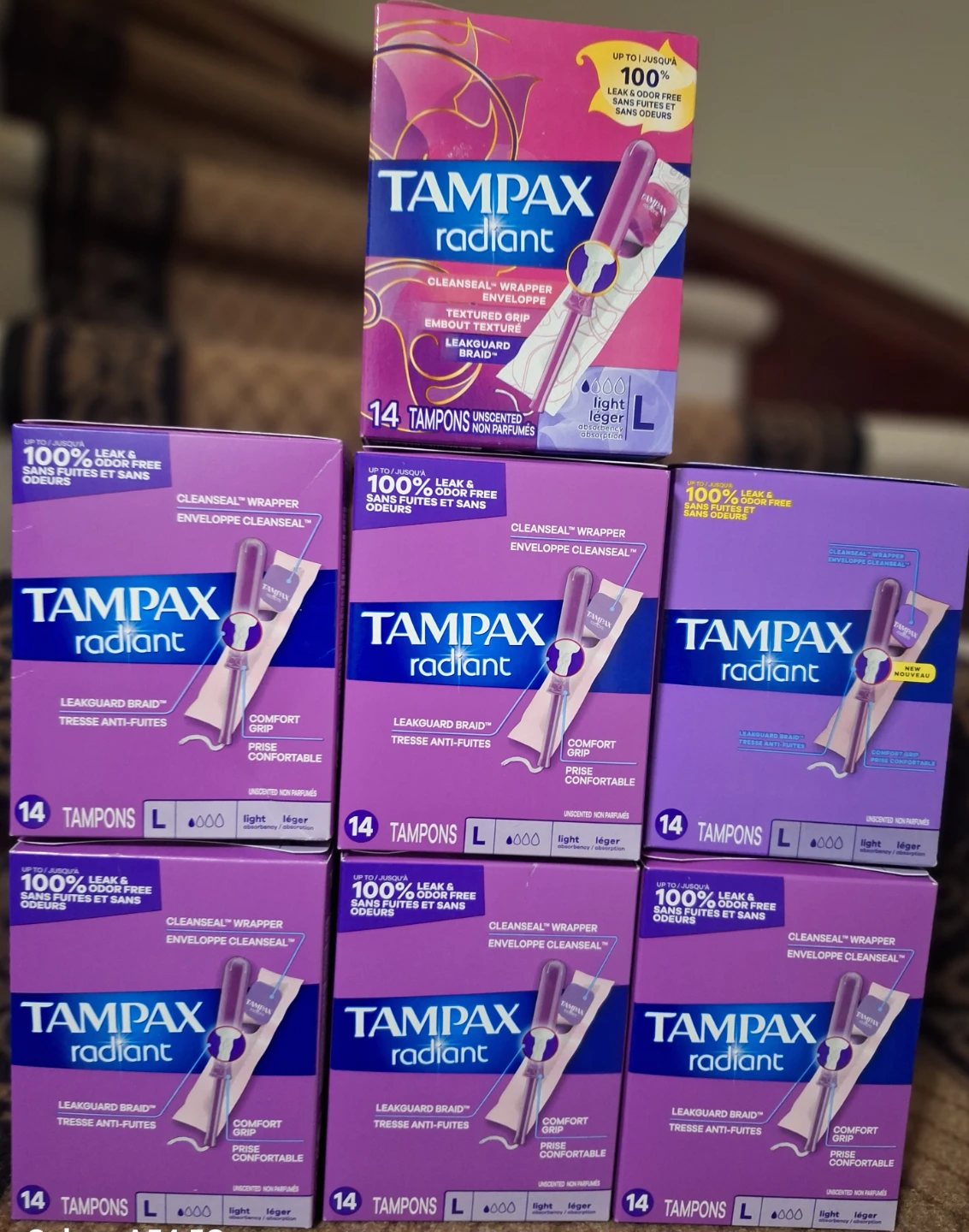Tampax Radiant Tampons - Size L (14 Count) - Unscented