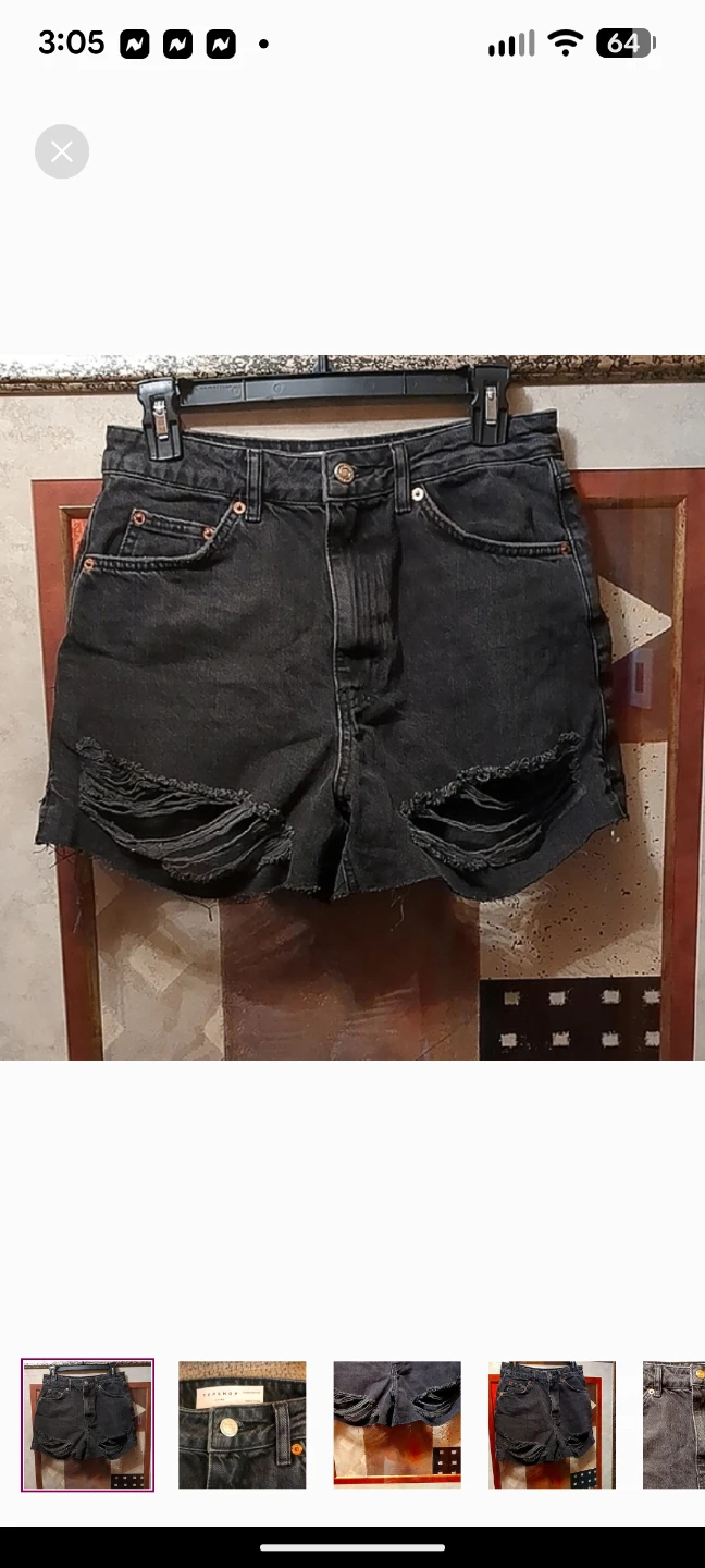 Topshop Black Jean Shorts