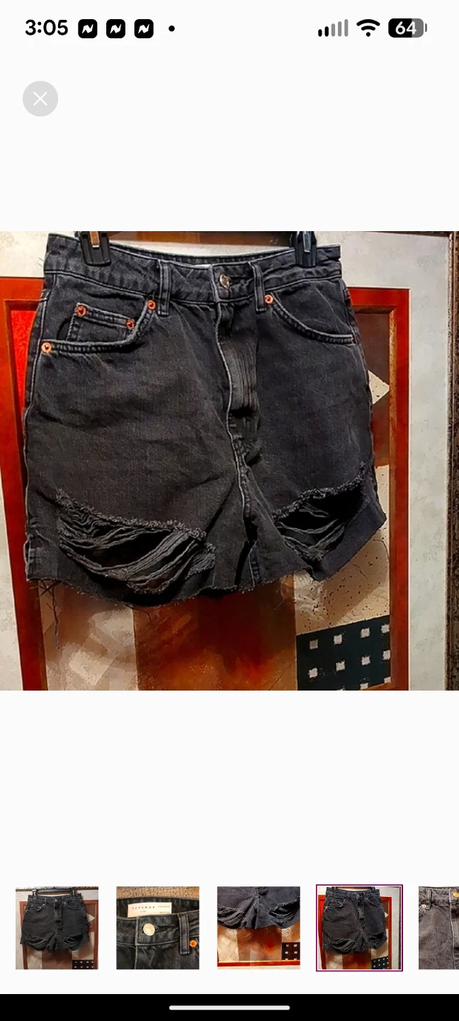 Topshop Black Jean Shorts - photo 4