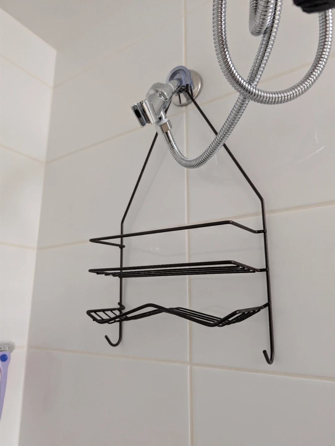 Black Metal Shower Caddy with 3 Tiers - photo 2
