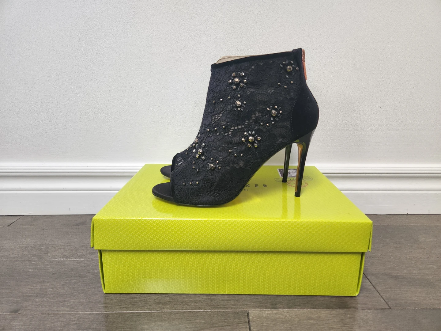 Ted Baker Rowene Black Lace Booties