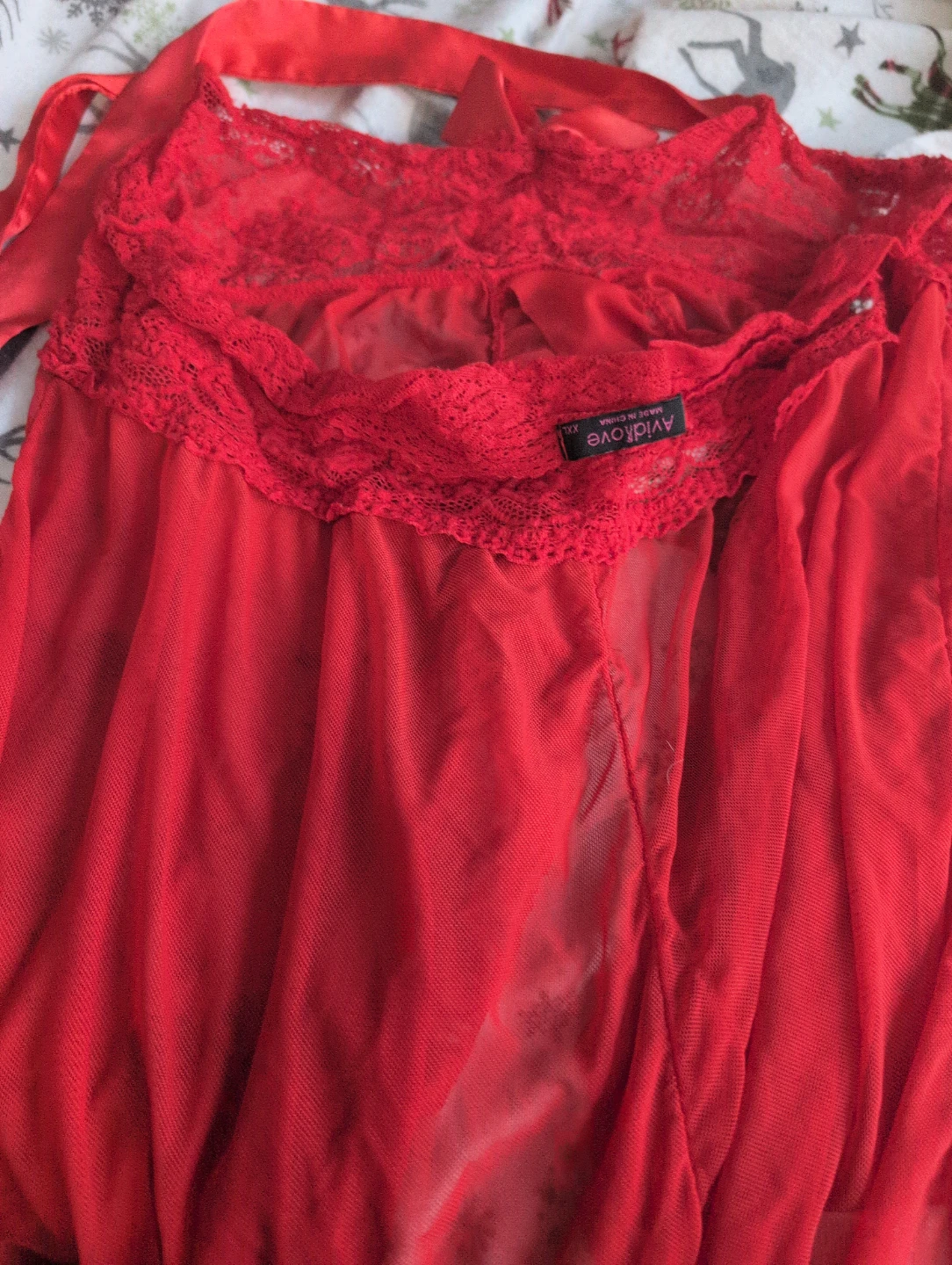 Avidlove Red Lace Babydoll Lingerie XXL - photo 3