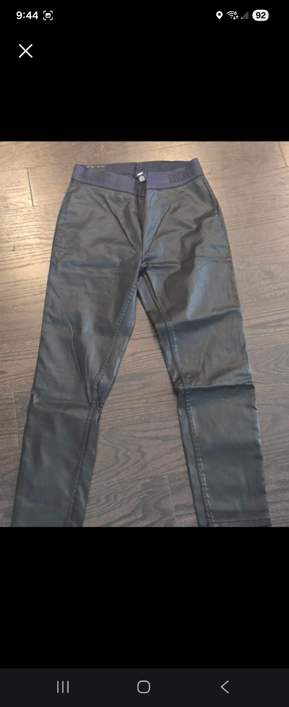 DKNY Black Faux Leather Pants