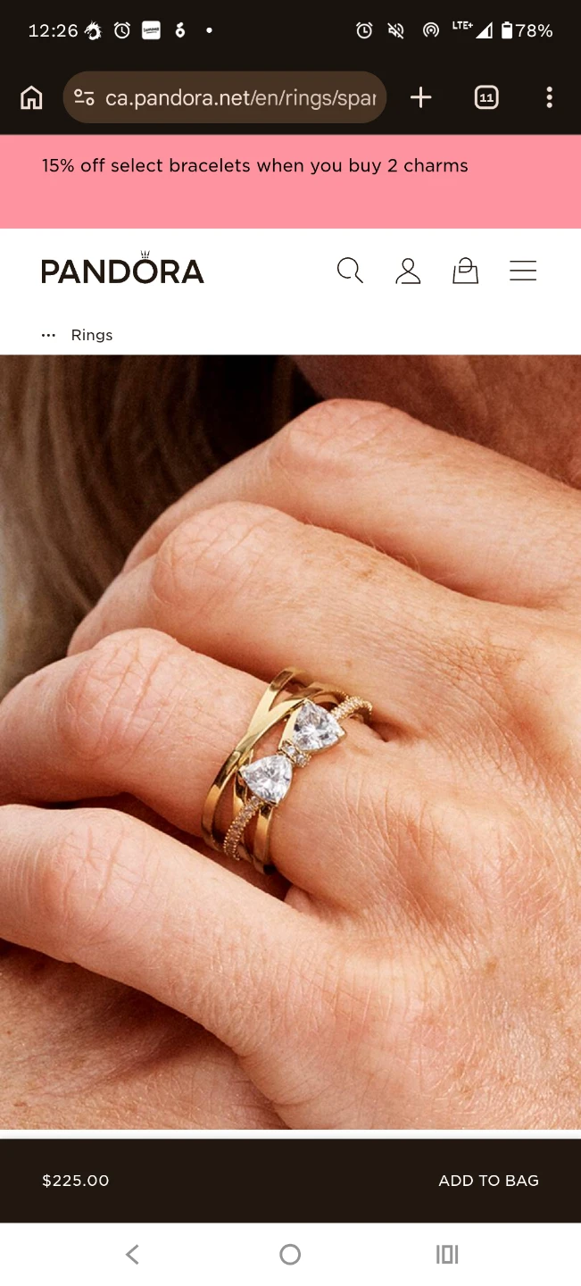 Pandora Gold Ring with Clear Stones - photo 5