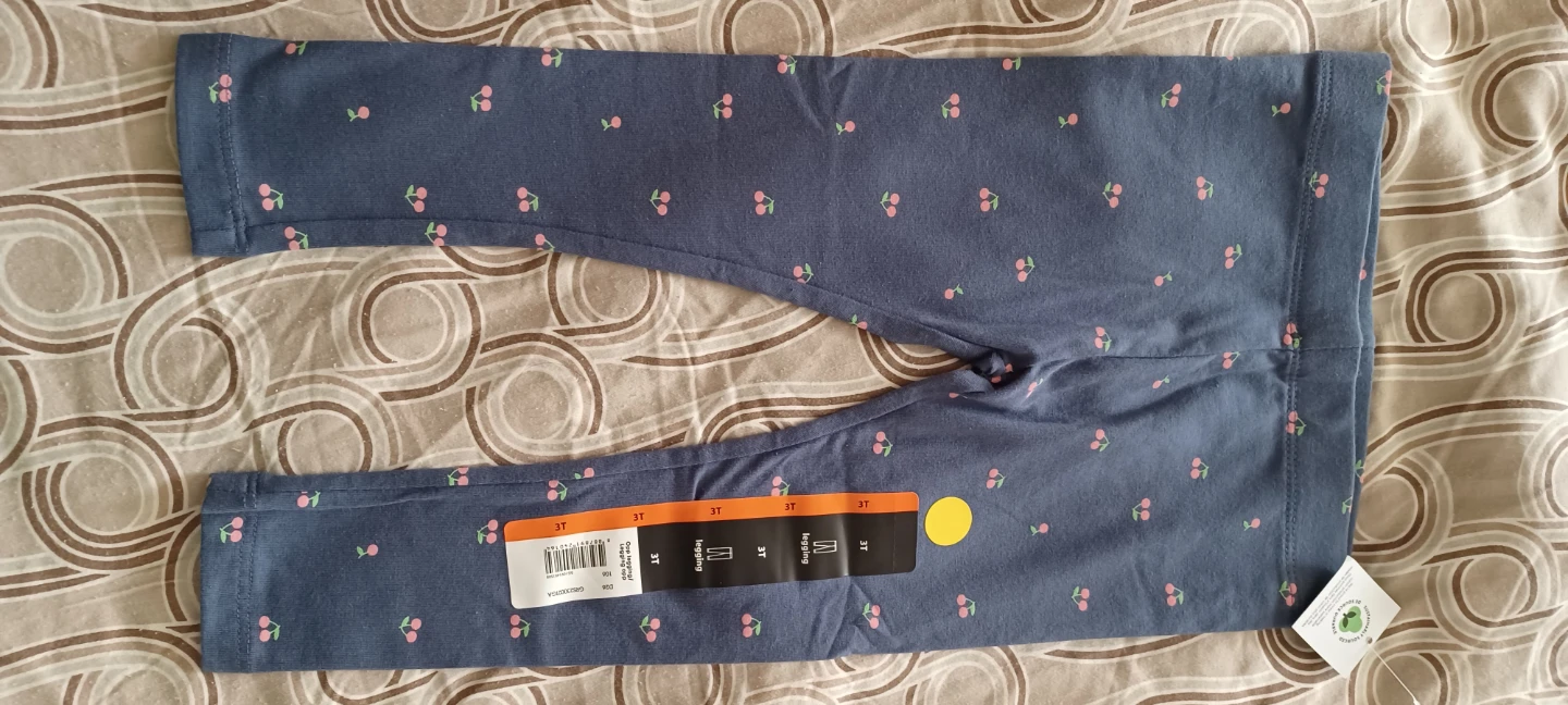 Girl's 3T Leggings - Blue Cherry Print - photo 2