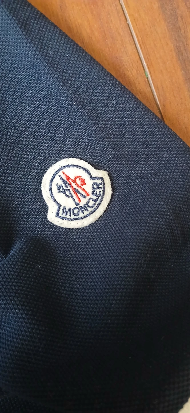 Moncler Navy Polo Shirt with White Collar - photo 3