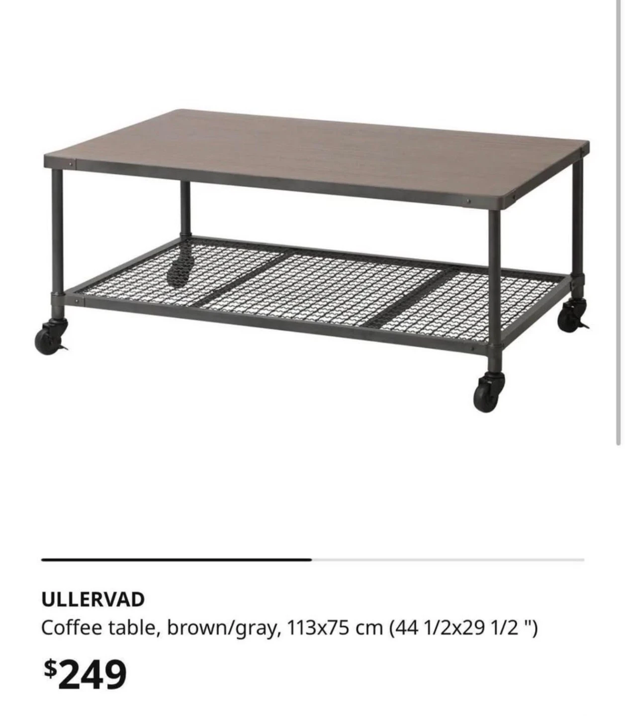 ULLERVAD Coffee Table - Brown/Gray, 113x75 cm