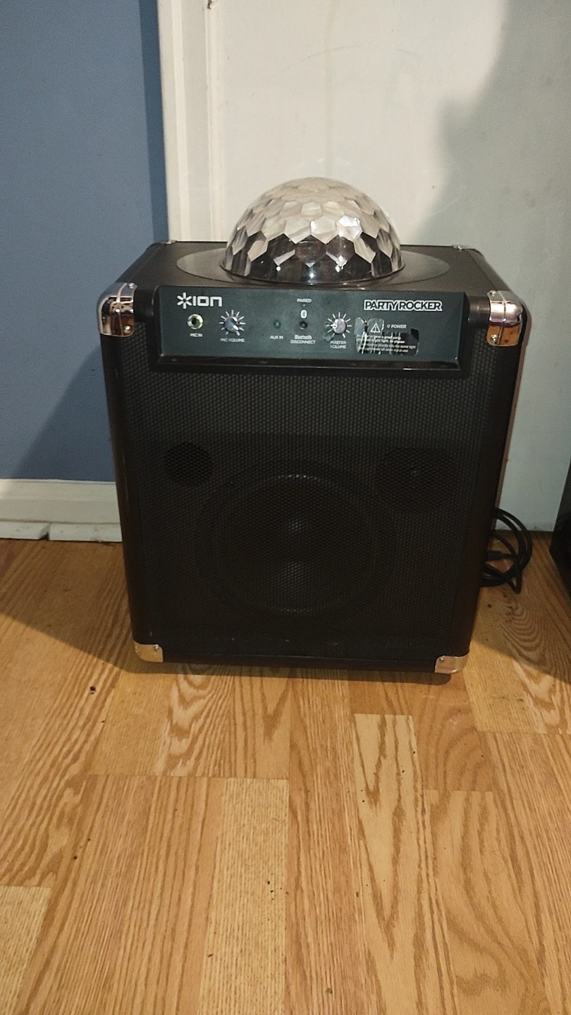 ION Party Rocker Bluetooth Speaker with Disco Ball Light