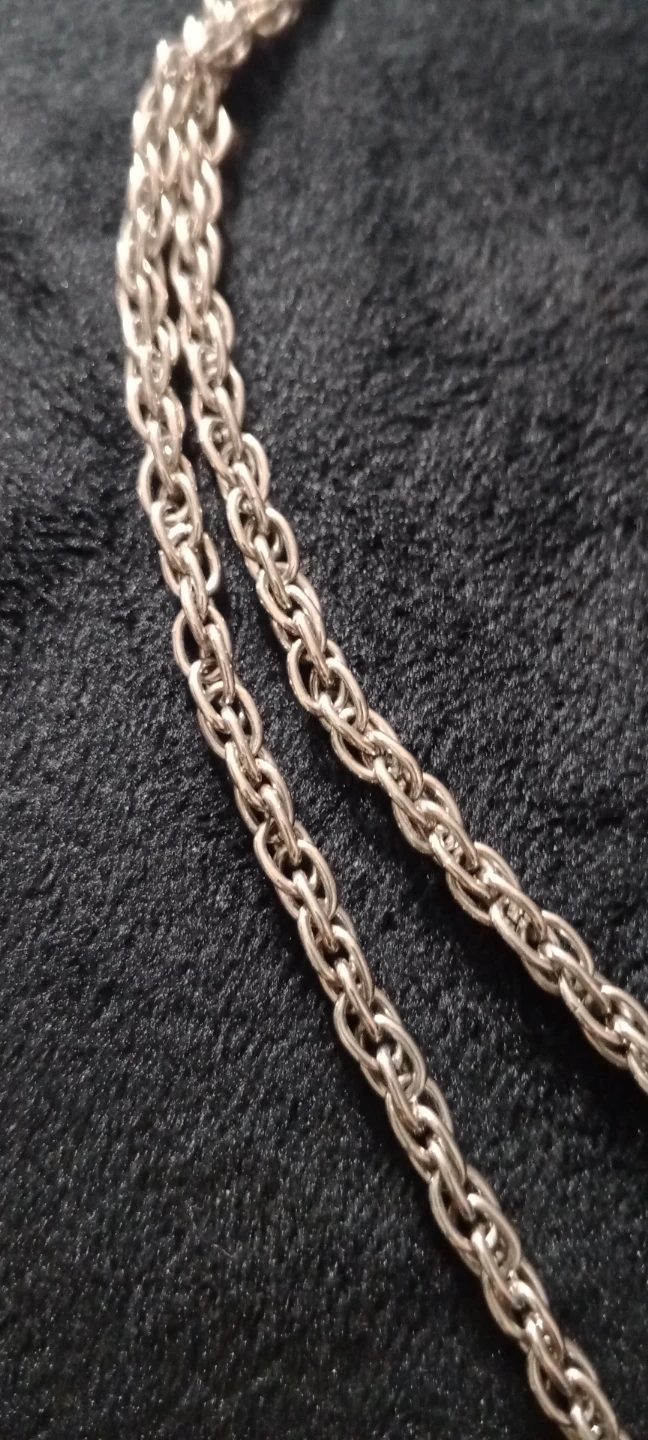 Vintage 🔥 Silver Tone Chain Necklace with Shell Discs - photo 2