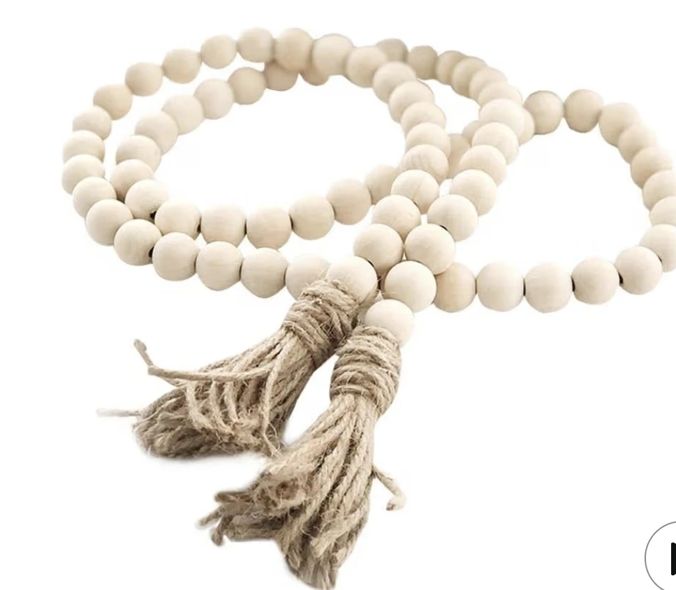 Wooden Bead Garland with Tassels x2 - photo 4