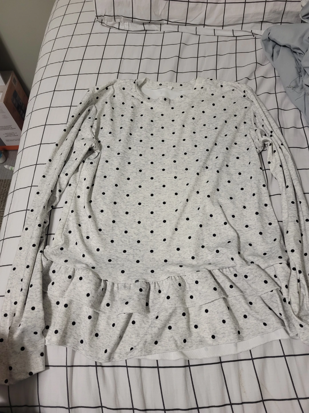 Long Sleeve Polka Dot Ruffle Top - photo 2