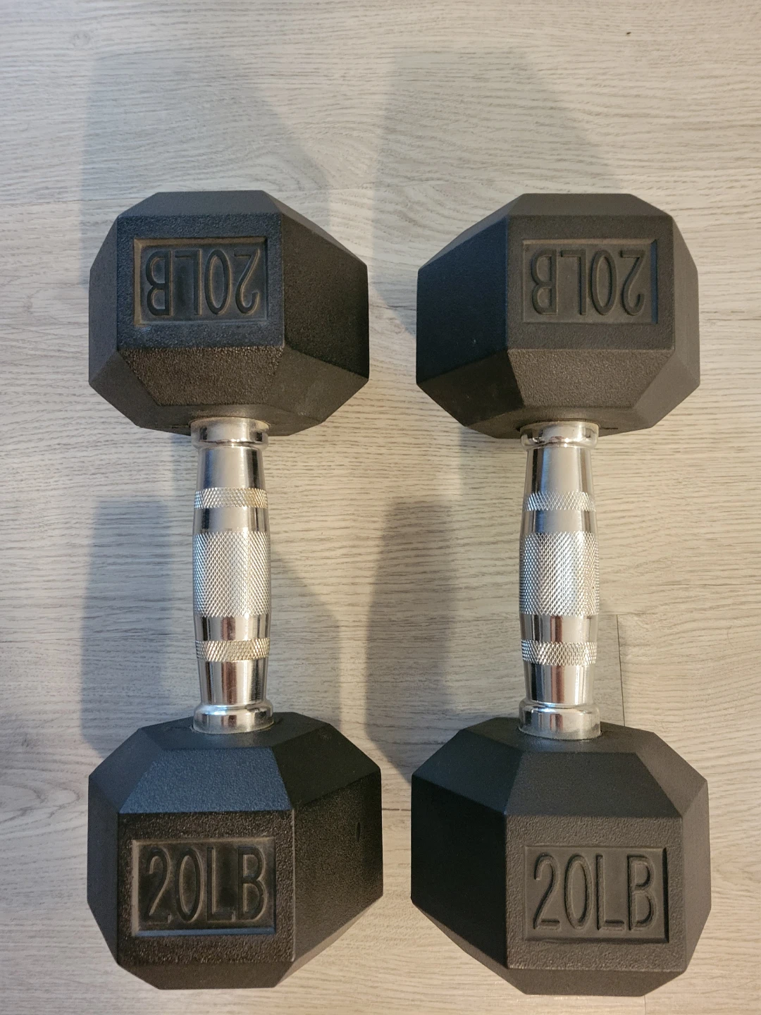 Pair of 20LB Hexagonal Dumbbells