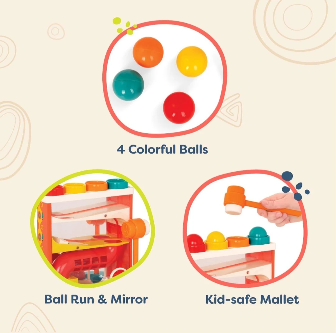 B. Toys – Whacky Ball – Pounding Toy – 4 Colorful Balls &... - photo 5