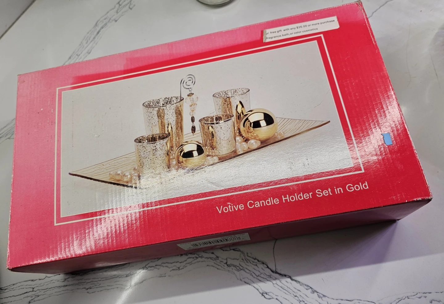 Votive Candle Holder Set in Gold（Glass candlestick）