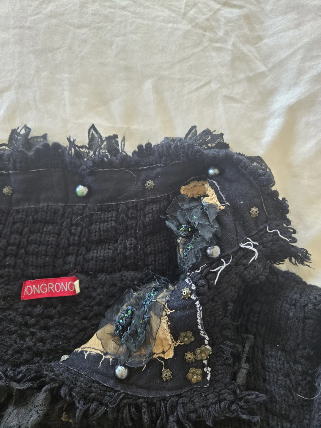 Hongrong Black Embellished Knit Long Cardigan - photo 2