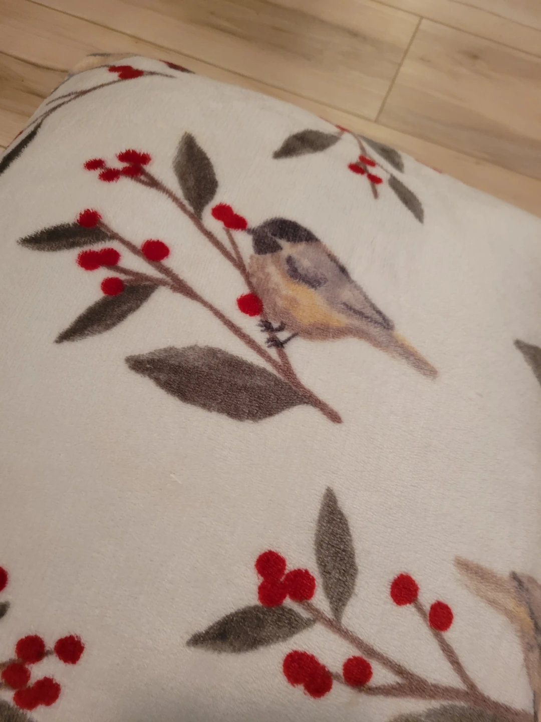 Decorative Throw Pillow w/ Bird & Berry Design - photo 4