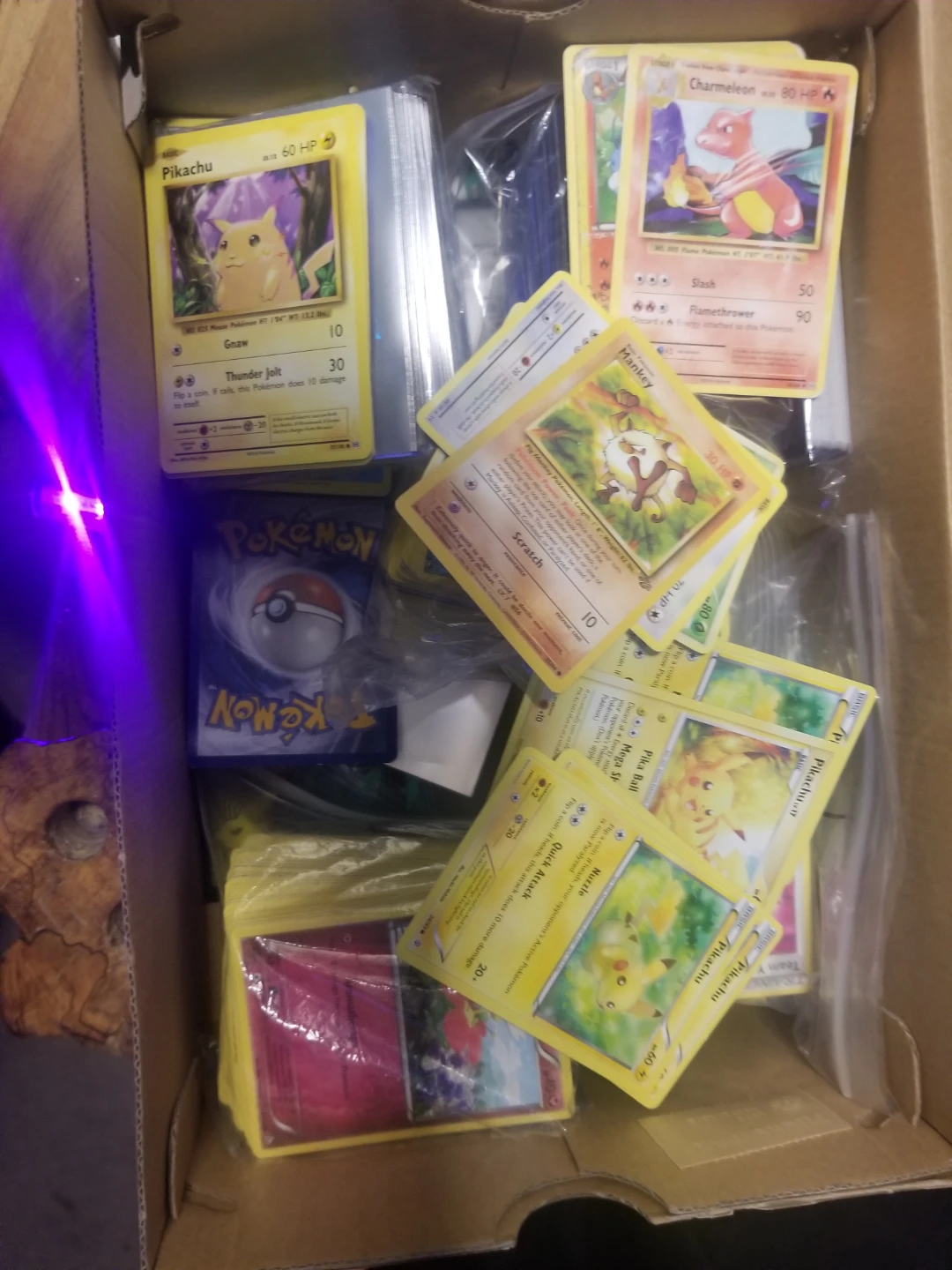 Pokemon Trading Cards - Pikachu, Charmeleon, Mankey