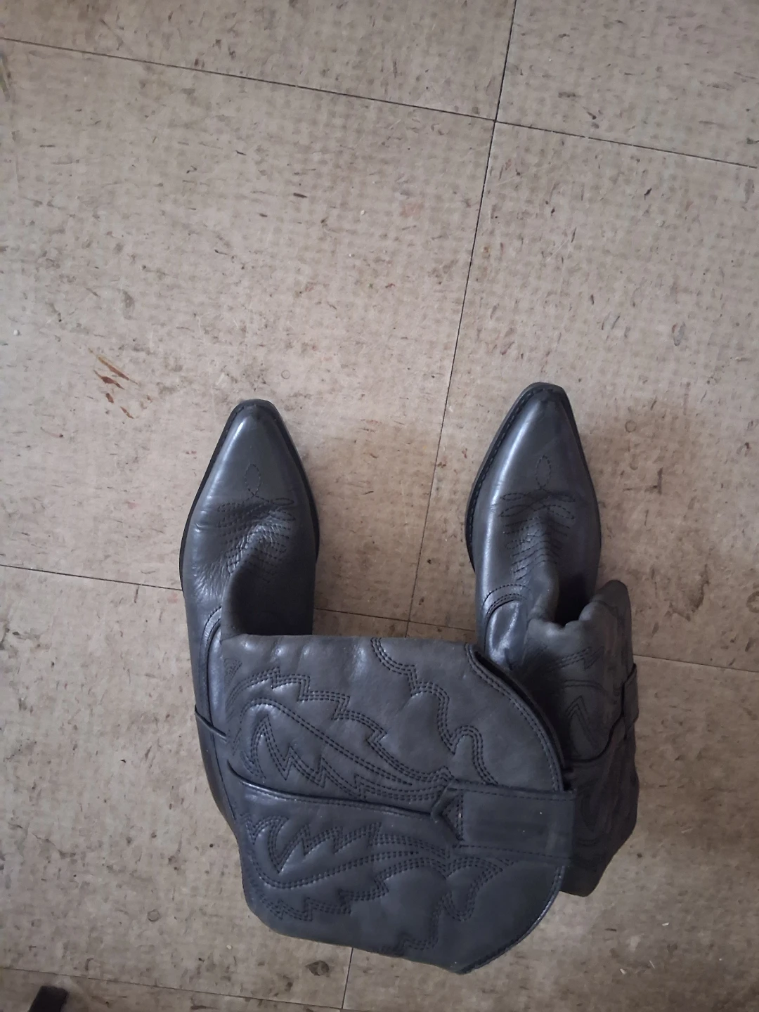Black Leather Cowboy Boots